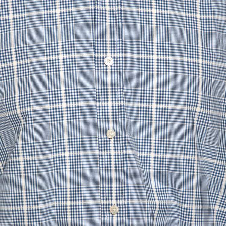 Pre Owned Tom Ford Blue Glen Checkered Cotton Button Front Shirt L