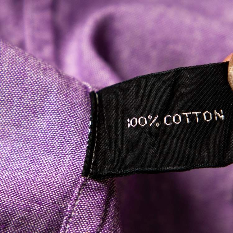 Pre Owned Tom Ford Purple Chambray Cotton Button Front Shirt L