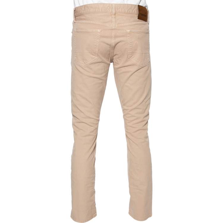 Pre Owned Tom Ford Beige Denim Straight Fit Jeans L