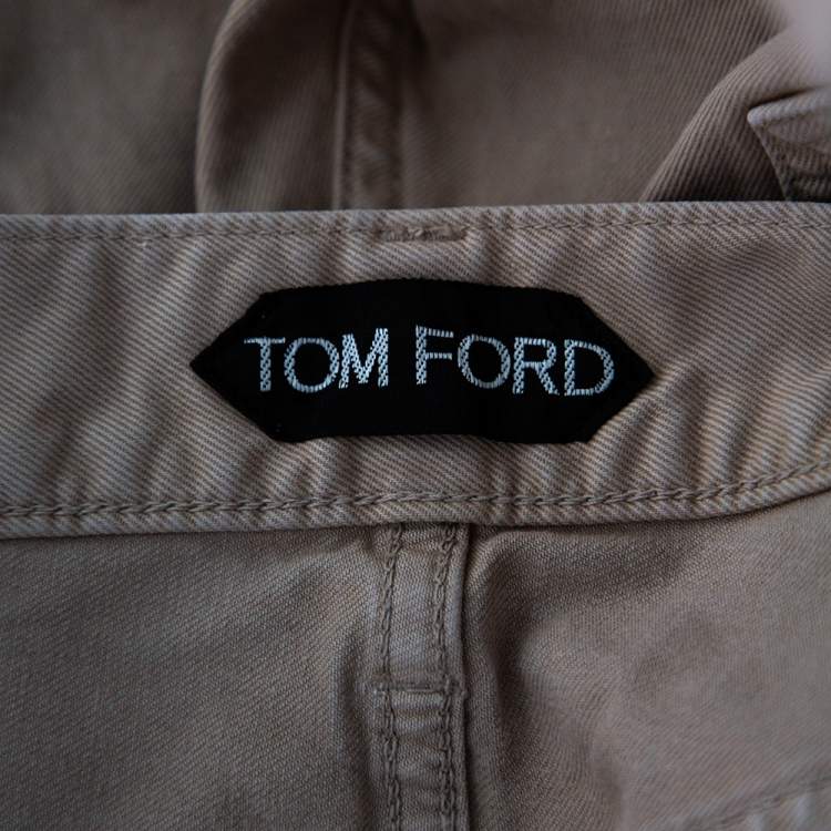 Pre Owned Tom Ford Beige Denim Straight Fit Jeans L