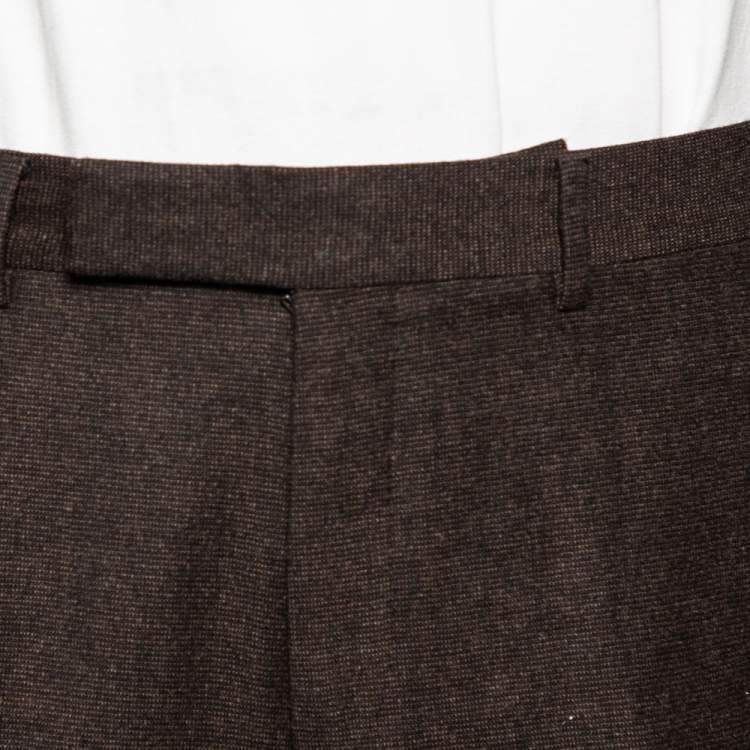 Pre Owned Tom Ford Brown Wool & Cashmere Straight Leg Pants M