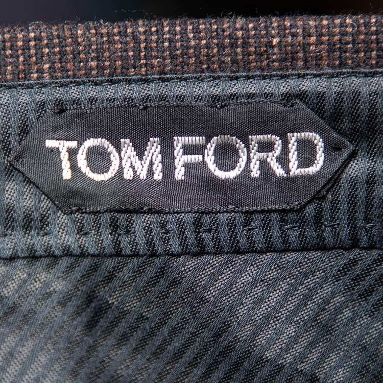 Pre Owned Tom Ford Brown Wool & Cashmere Straight Leg Pants M