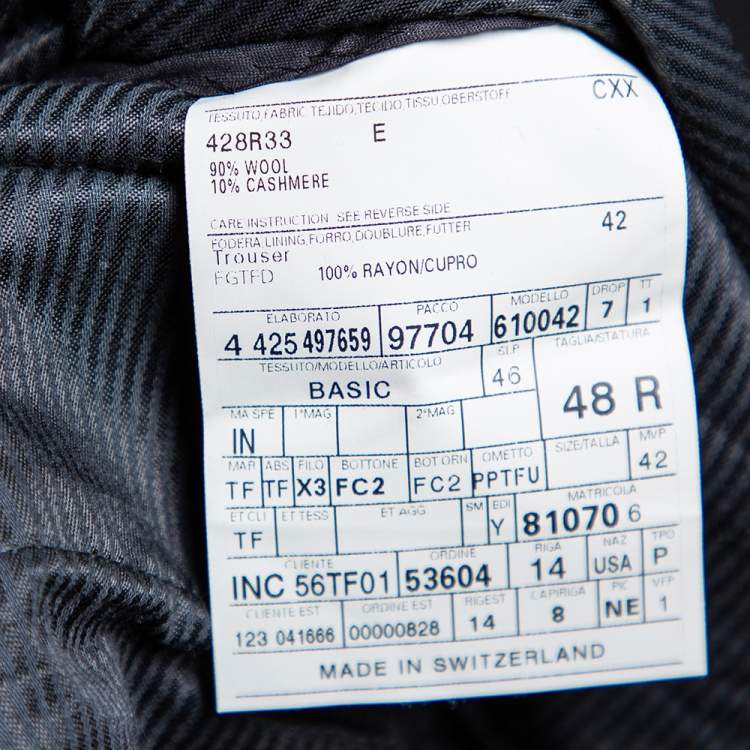 Pre Owned Tom Ford Brown Wool & Cashmere Straight Leg Pants M