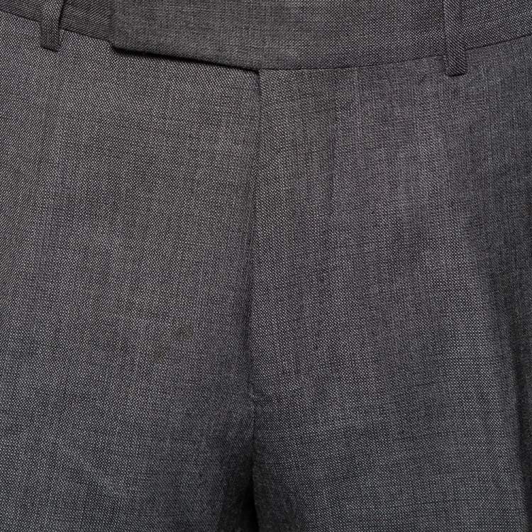 Pre Owned Tom Ford Grey Wool & Silk Tapered Leg Pants L