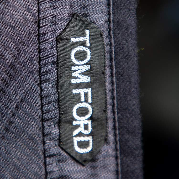 Pre Owned Tom Ford Navy Blue Wool Straight Leg Pants XL