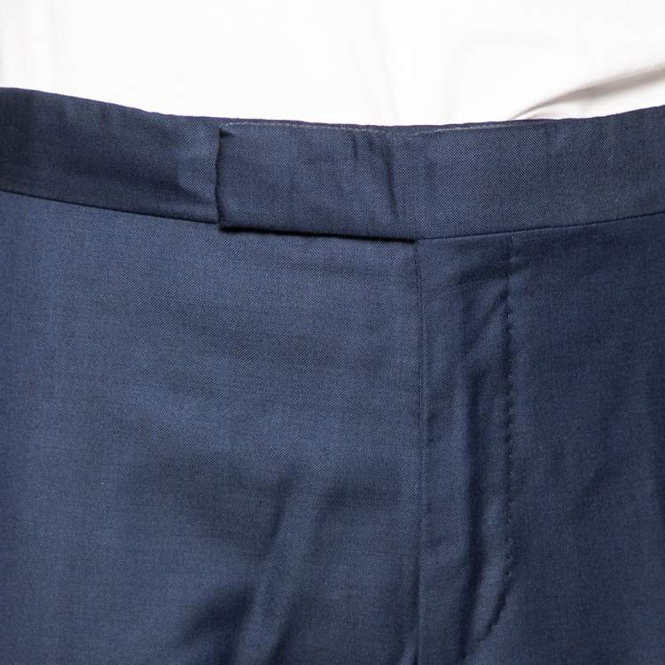 Pre Owned Tom Ford Navy Blue Wool Tapered Leg Pants XL