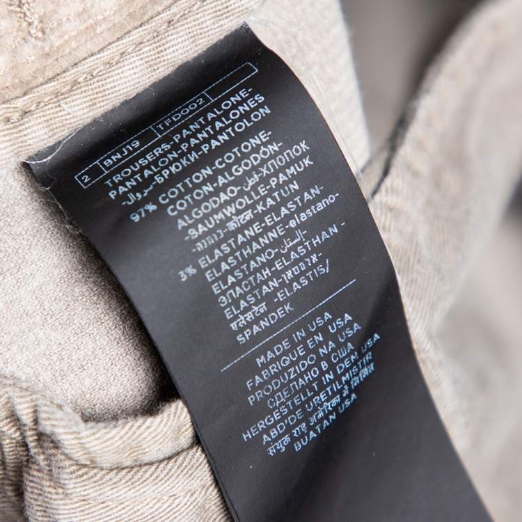 Pre Owned Tom Ford Grey Corduroy Straight Leg Pants L