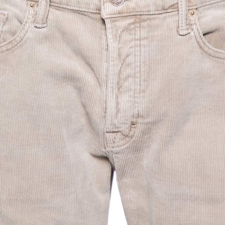Pre Owned Tom Ford Grey Corduroy Straight Leg Pants L