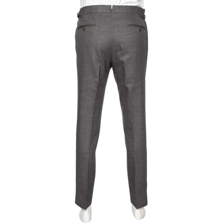 Pre Owned Tom Ford Charcoal Grey Wool & Silk Pants L