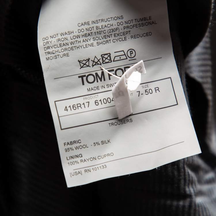Pre Owned Tom Ford Charcoal Grey Wool & Silk Pants L