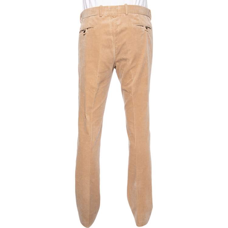 Pre Owned Tom Ford Beige Corduroy Straight Leg Pants L