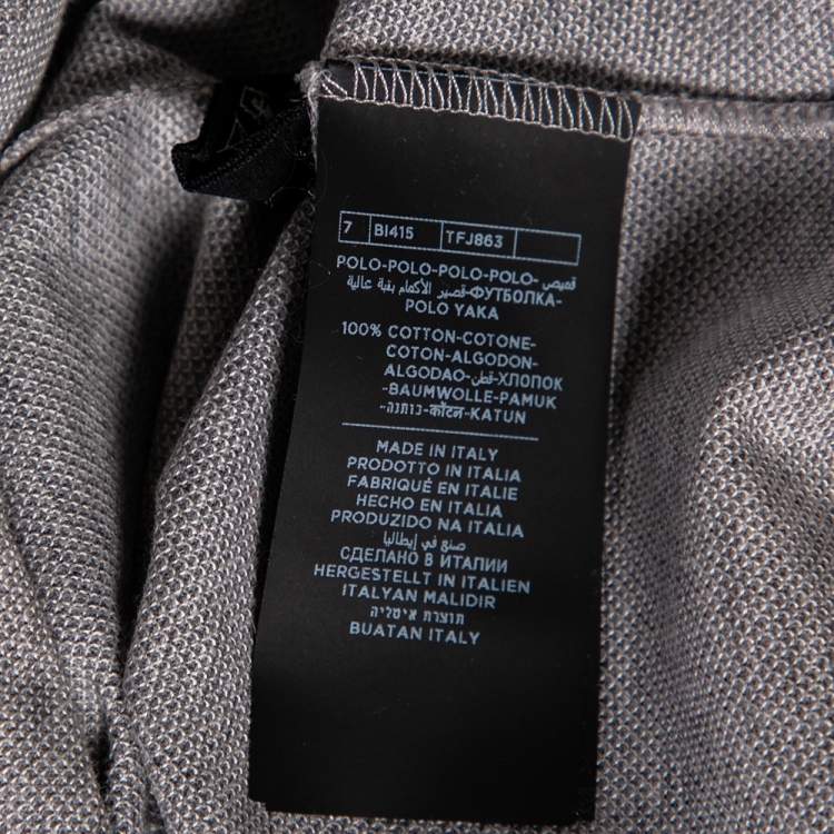 Pre Owned Tom Ford Light Grey Cotton Pique Tonal Polo T-Shirt 3XL