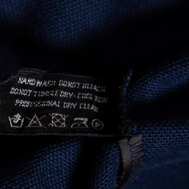 Pre Owned Tom Ford Navy Blue Cotton Pique Polo T-Shirt 3XL