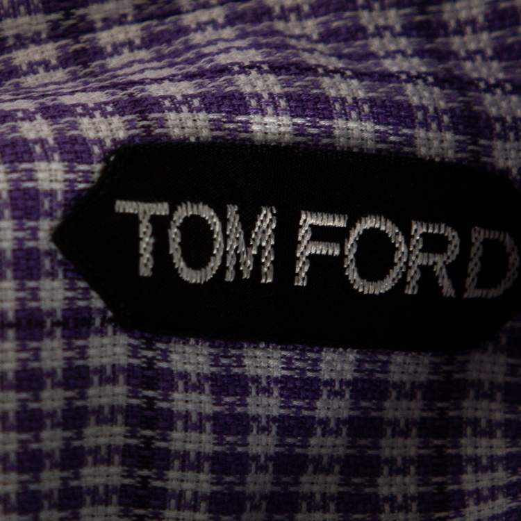 Pre Owned Tom Ford Purple Checkered Cotton Button Front Shirt XXXL