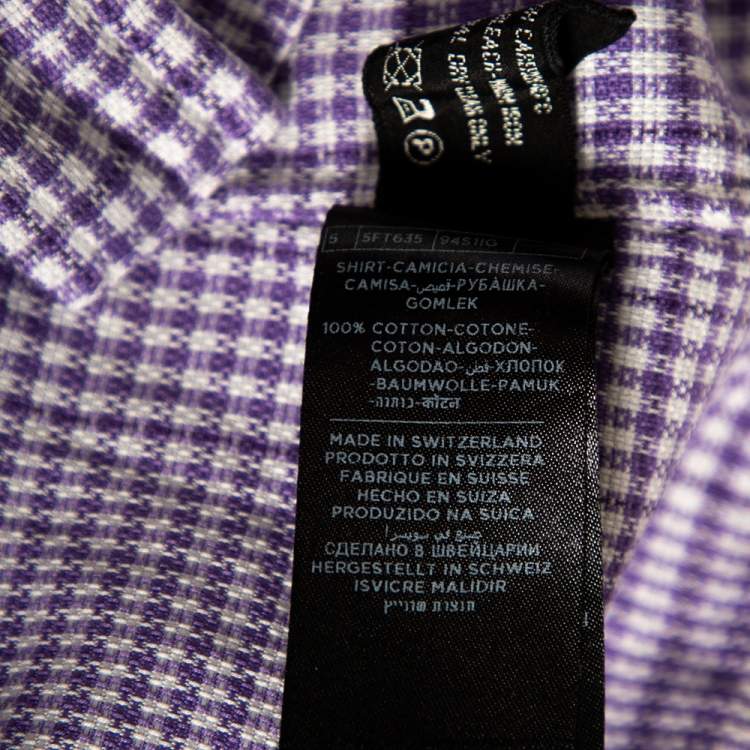 Pre Owned Tom Ford Purple Checkered Cotton Button Front Shirt XXXL