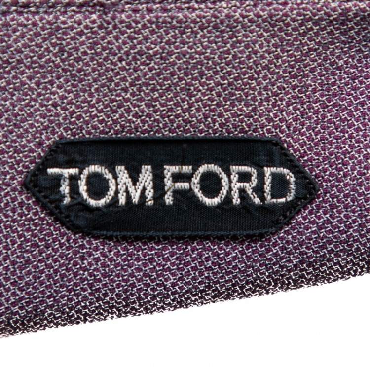 Pre Owned Tom Ford Light Purple Textured Cotton Button Front Shirt XXL