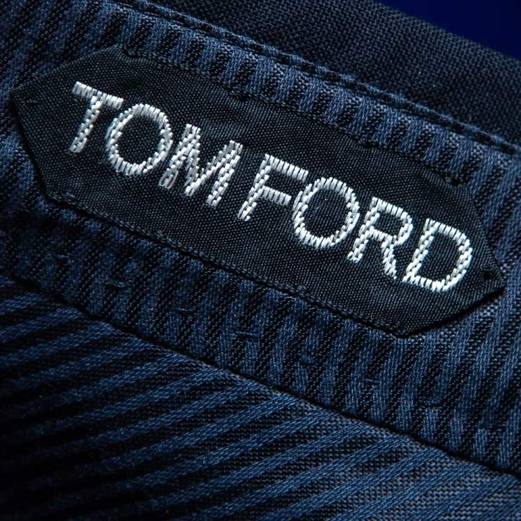 Pre Owned Tom Ford Navy Blue Wool Straight Leg Pants L