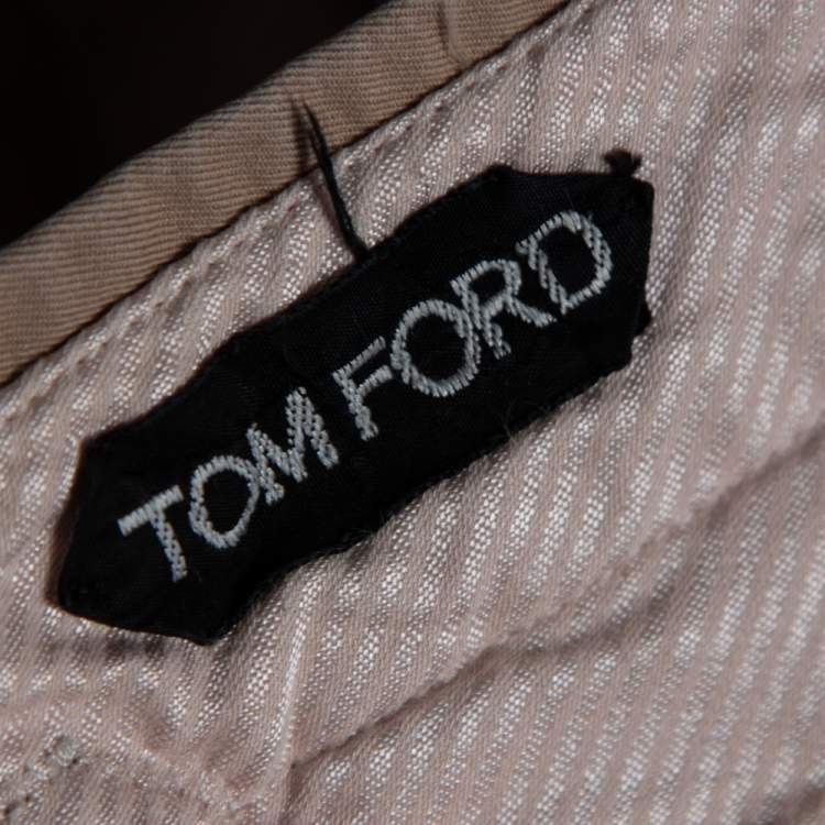 Pre Owned Tom Ford Beige Cotton Formal Pants XL
