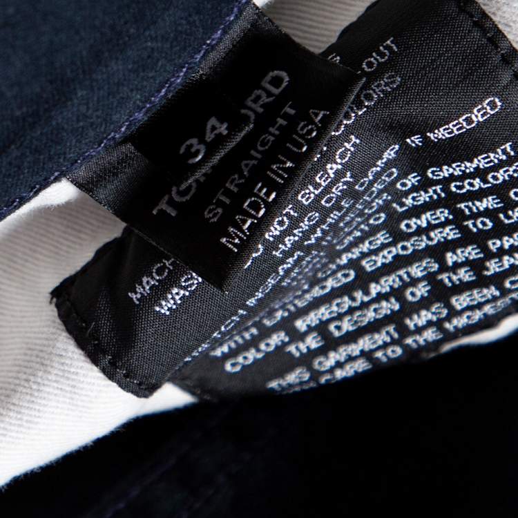 Pre Owned Tom Ford Blue Cotton Straight Fit Jeans L
