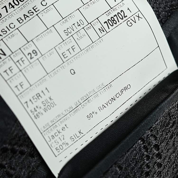 Pre Owned Tom Ford Black Textured Silk & Wool Single Breasted Blazer S