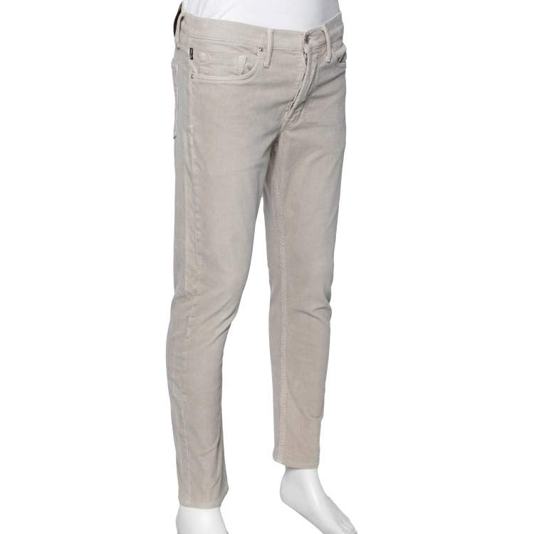 Pre Owned Tom Ford Grey Corduroy Slim Fit Pants L
