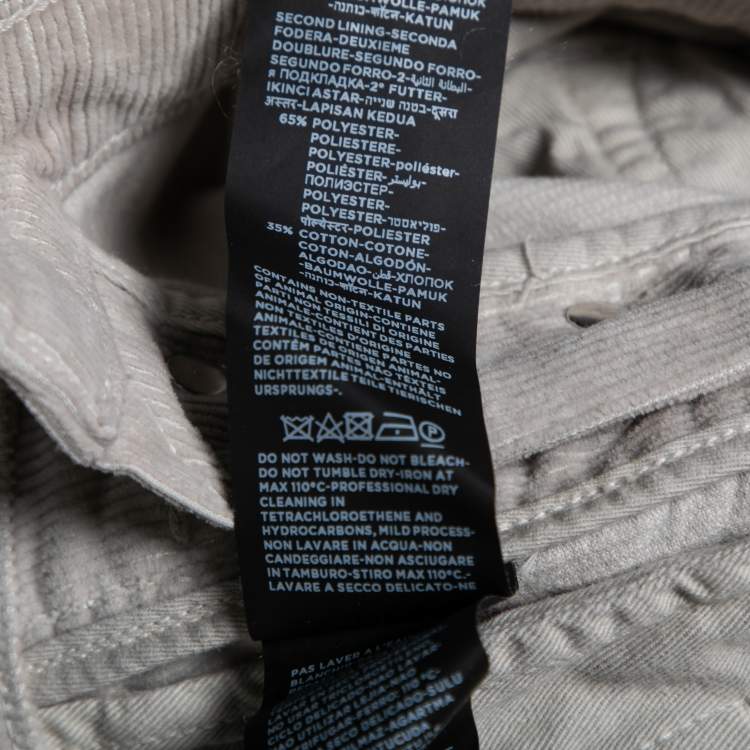 Pre Owned Tom Ford Grey Corduroy Slim Fit Pants L