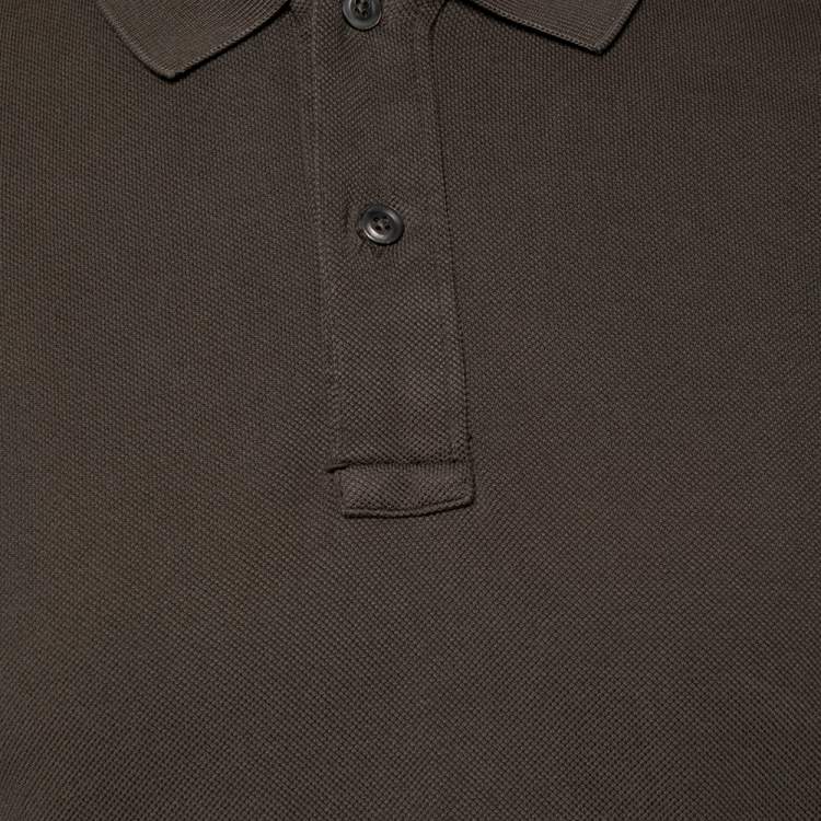 Pre Owned Tom Ford Green Cotton Pique Short Sleeve Polo T-Shirt M