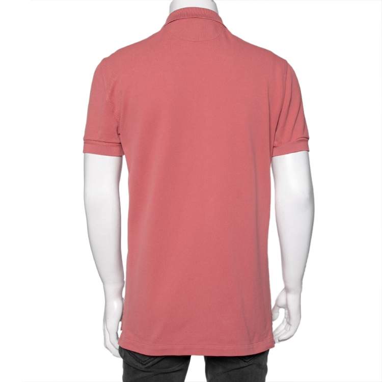 Pre Owned Tom Ford Pink Cotton Pique Short Sleeve Polo T-Shirt L
