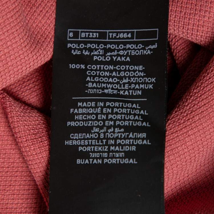 Pre Owned Tom Ford Pink Cotton Pique Short Sleeve Polo T-Shirt L
