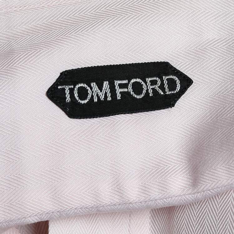 مملوكة مسبقًا Tom Ford Pink Textured Cotton Long Sleeve Shirt M