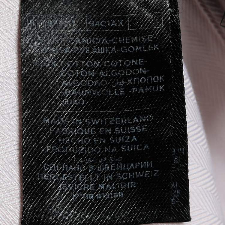 مملوكة مسبقًا Tom Ford Pink Textured Cotton Long Sleeve Shirt M