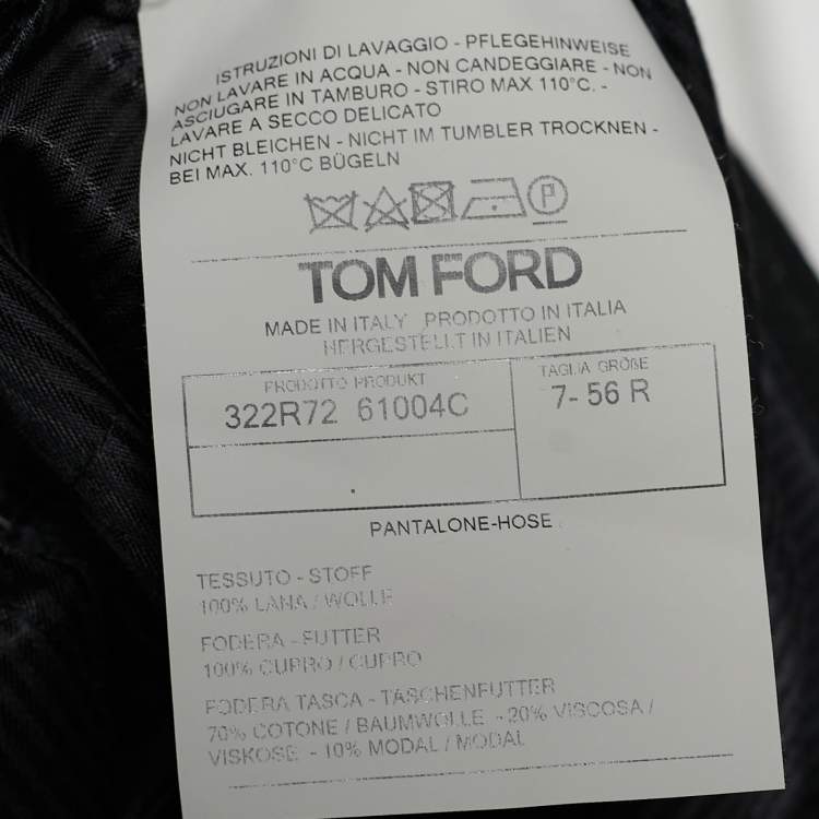 مملوكة مسبقًا Tom Ford Black Wool O' Connor Pants XXXL