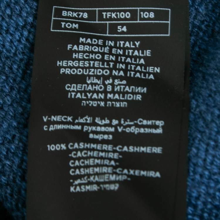 مملوكة مسبقًا Tom Ford Navy Blue Cashmere Knit Sweater XXL