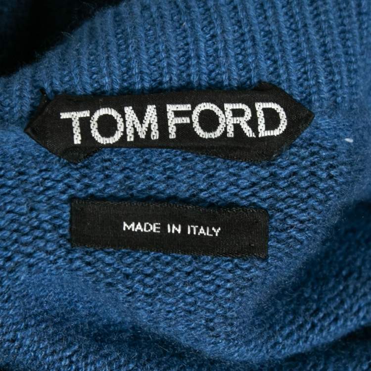 مملوكة مسبقًا Tom Ford Navy Blue Cashmere Knit Sweater XXL