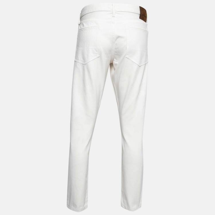 Pre Owned Tom Ford White Denim Slim Fit Jeans XL