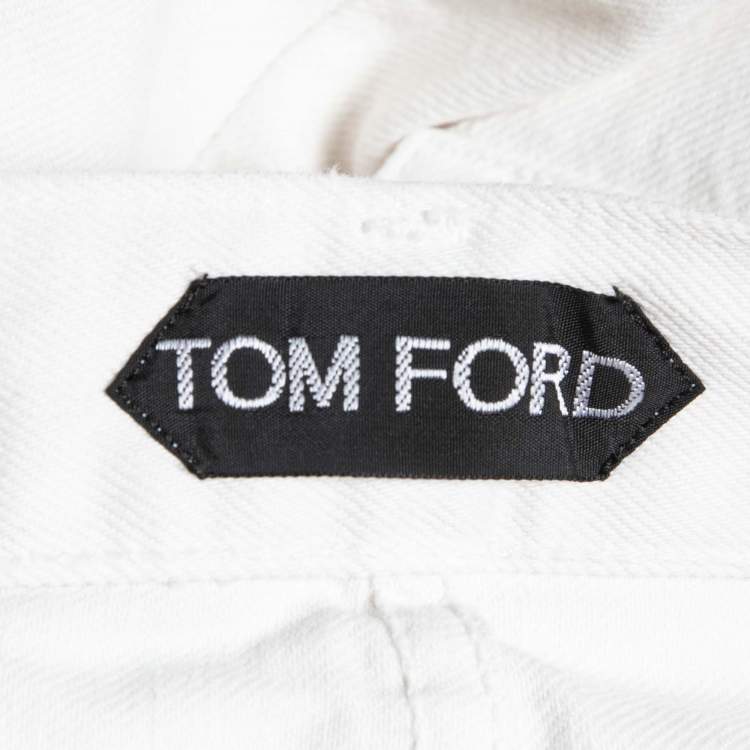 Pre Owned Tom Ford White Denim Slim Fit Jeans XL