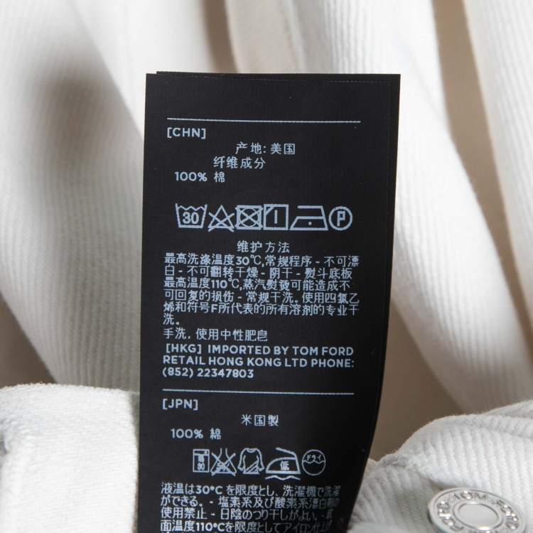 Pre Owned Tom Ford White Denim Slim Fit Jeans XL