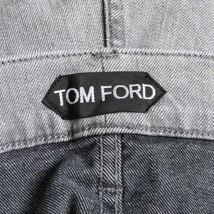 Pre Owned Tom Ford Grey Denim Regular Fit Jeans XL Waist 36