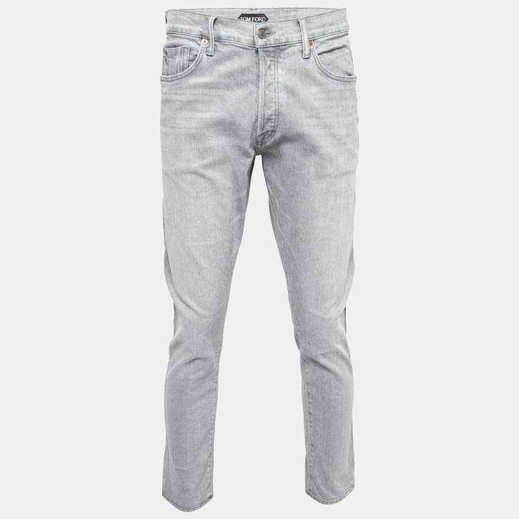 Pre Owned Tom Ford Grey Denim Regular Fit Jeans XL Waist 36