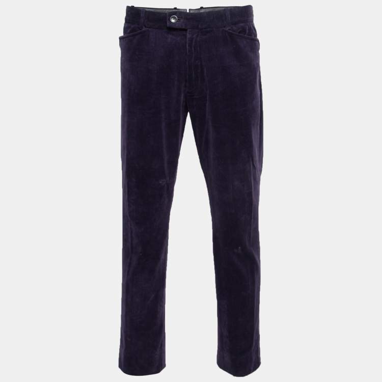 Pre Owned Tom Ford Purple Corduroy Straight Leg Pants XL
