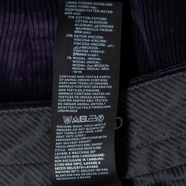 Pre Owned Tom Ford Purple Corduroy Straight Leg Pants XL