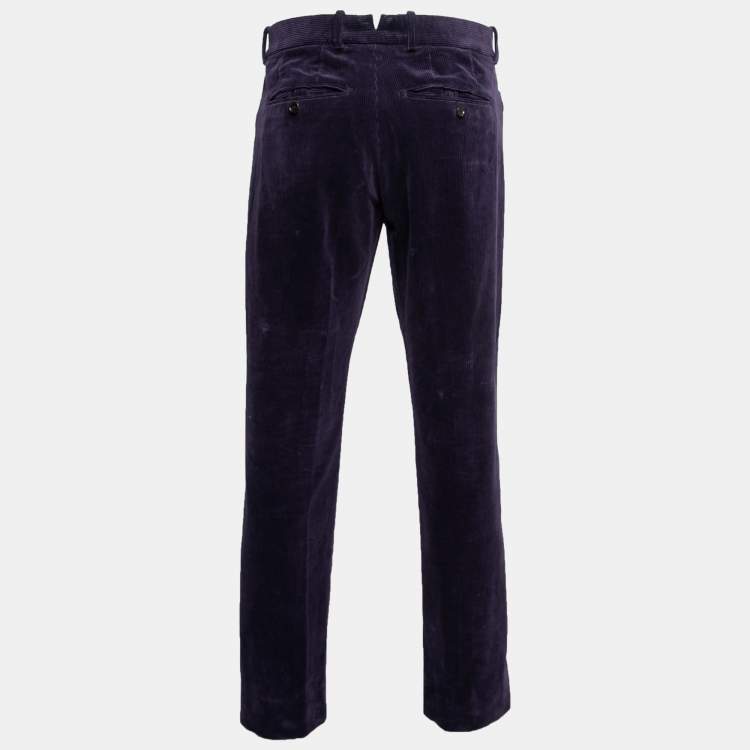 Pre Owned Tom Ford Purple Corduroy Straight Leg Pants XL