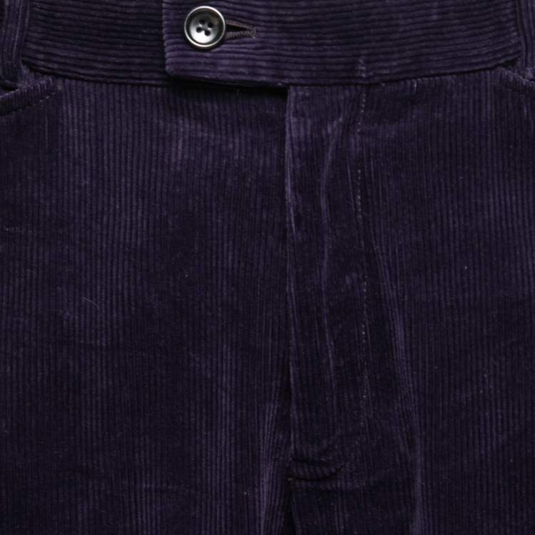 Pre Owned Tom Ford Purple Corduroy Straight Leg Pants XL
