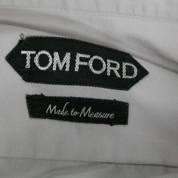 Pre Owned Tom Ford Grey Cotton Long Sleeve Shirt M