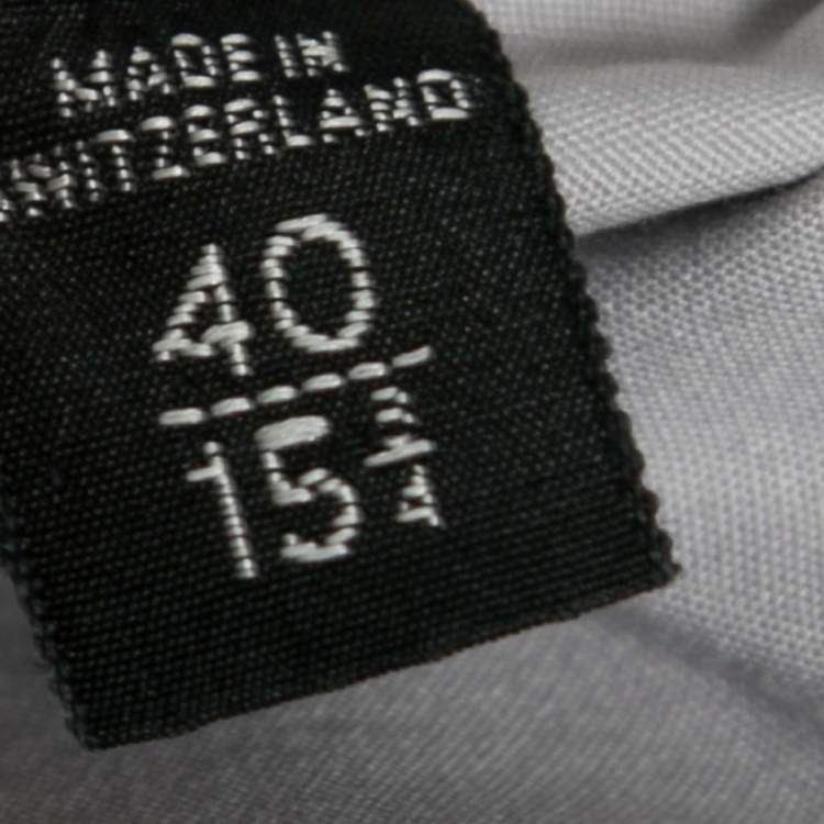 Pre Owned Tom Ford Grey Cotton Long Sleeve Shirt M