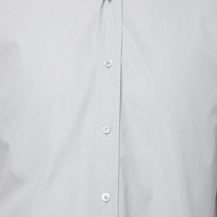 Pre Owned Tom Ford Grey Cotton Long Sleeve Shirt M