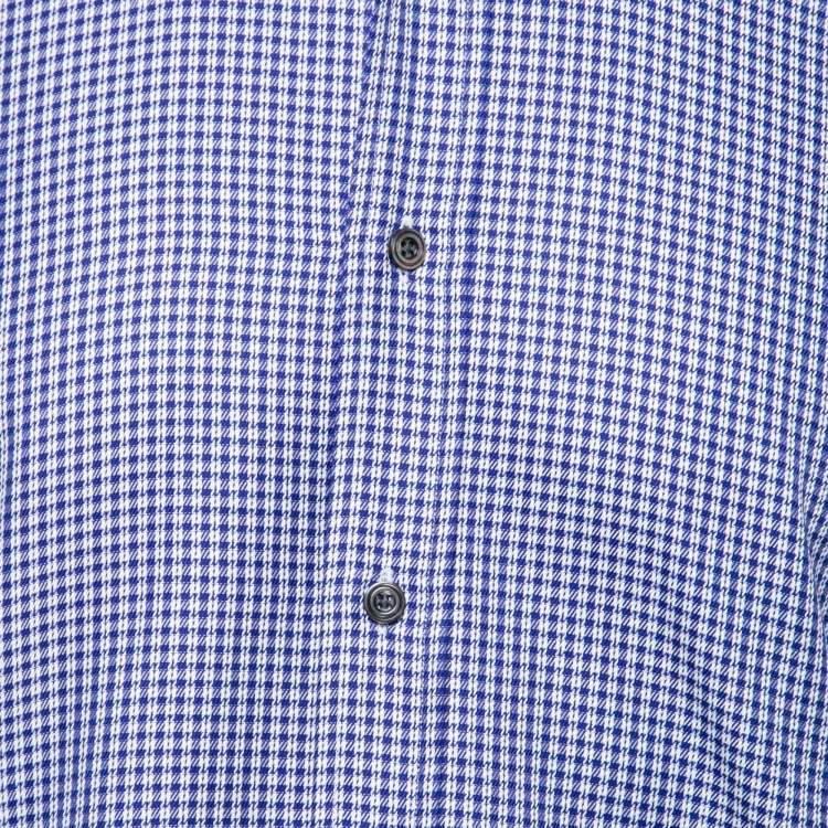 Pre Owned Tom Ford Blue Gingham Check Cotton Button Front  Long Sleeve Shirt M