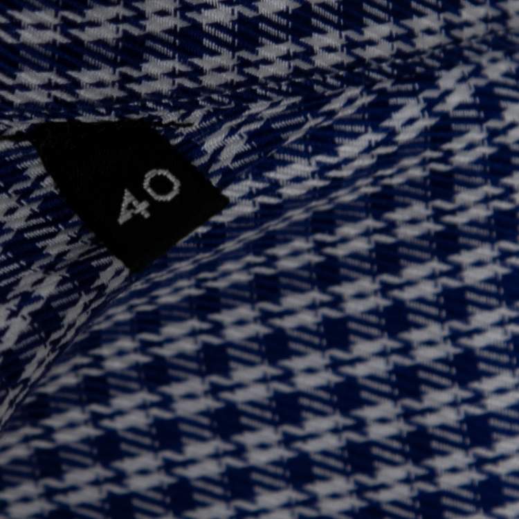 Pre Owned Tom Ford Blue Gingham Check Cotton Button Front  Long Sleeve Shirt M