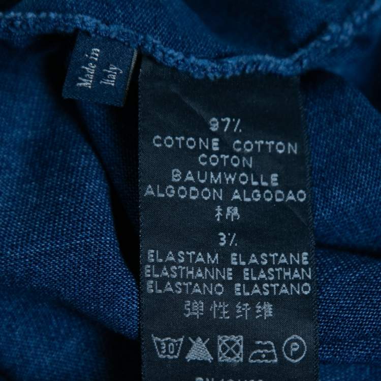 Pre Owned Tom Ford Vintage Ink Blue Stretch Cotton Polo Shirt M