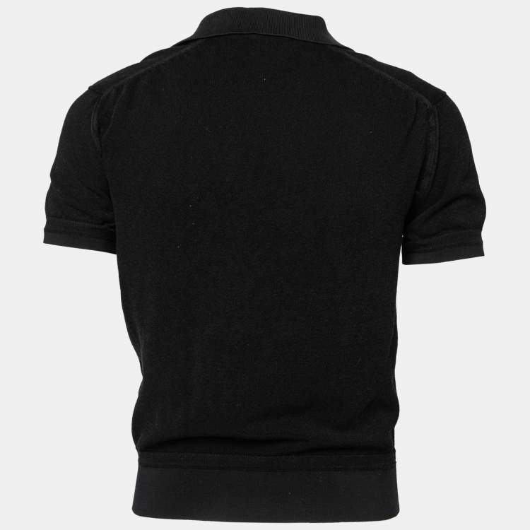 مملوكة مسبقًا Tom Ford Black Cotton Short Sleeve Polo T-Shirt XL